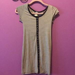 Form fitting black and white striped dress. OFFERS